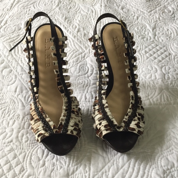 L.A.M.B. Animal Print Stiletto Size 35.5 (5) - Picture 3 of 9